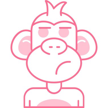 kızgın maymun simgesi, vektör illüstrasyonu