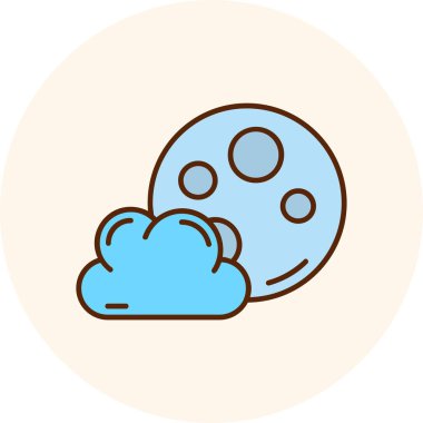 Ay ikonu vektör illüstrasyonu