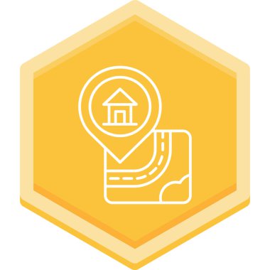 Haritalı bir evin vektör simgesi