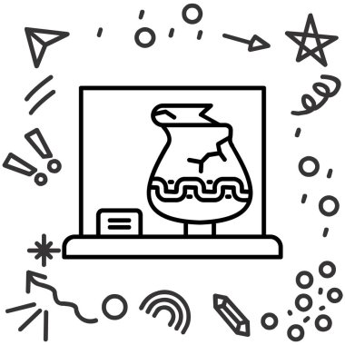 Mikroskop simgesine sahip bilgisayar, özet biçimi