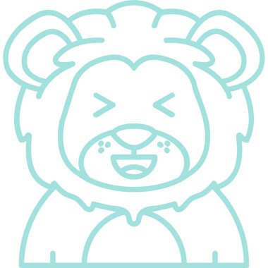 vektör içindeki hayvan yüzü simgesi.