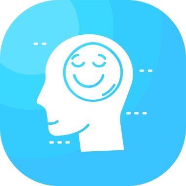 kafa ve gülen yüz simgesi, vektör illüstrasyonu