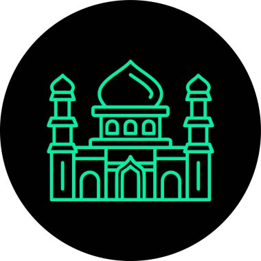 Cami Neon siyah çizgi vektör resimleme