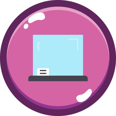 Web simgesi olan dizüstü bilgisayar, basit vektör illüstrasyonu