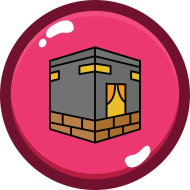 Beyaz arkaplanda izole edilmiş bir ev simgesinin vektör karikatür çizimi. Kolay düzenleme için dosya katmanı.