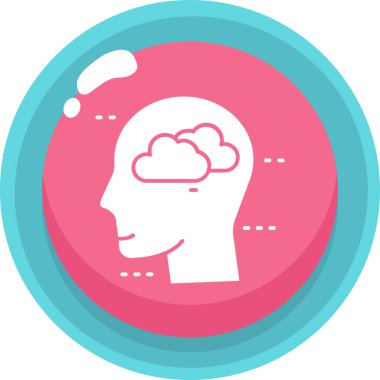 Beyin. Web simgesi basit illüstrasyon