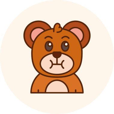 şirin oyuncak ayı ikonu vektör çizimi grafik tasarımı