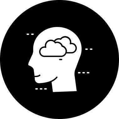 Vektör illüstrasyonu, düşünme simgesi