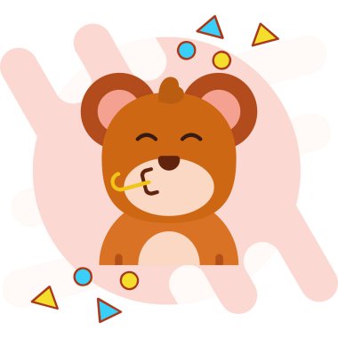 Kalp kawaii karakter çizimi tasarımı ile sevimli ayı