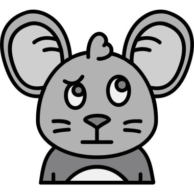 Şirin fare çizgi filmi izole edilmiş vektör çizimi grafik tasarımı