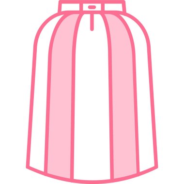 Beyaz ve kırmızı bir elbisenin vektör çizimi