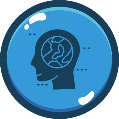 Beyin. Web simgesi basit illüstrasyon