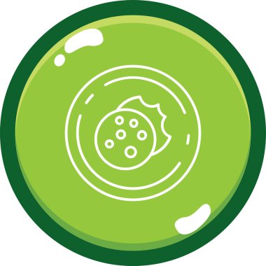 Yeşil düğmeli bir yuvarlak düğmenin vektör çizimi