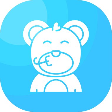 Sevimli çizgi film karakteri. Ayının ağzı açık vektör çizimi