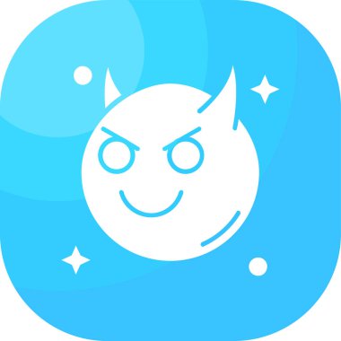 Mavi yüzlü sevimli bir uzaylı simgesinin vektör çizimi