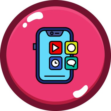 Akıllı telefonmuş. Web simgesi vektör illüstrasyonu