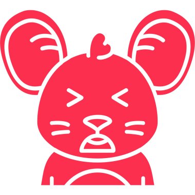 Beyaz bir farenin sevimli karikatürü