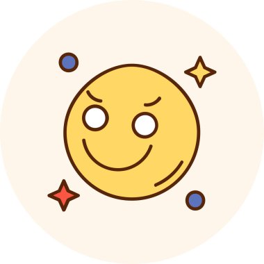 Emoji simgesi tasarım, renkli vektör çizim