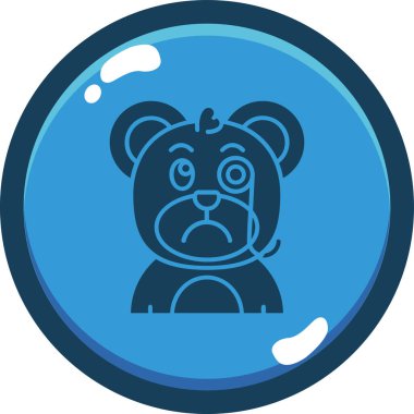 Yavru ayı ikonu. vektör illüstrasyonu