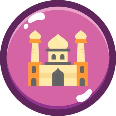 Ramazan cami simgesi beyaz arka planda izole edilmiş. raamadan sembolü vektör illüstrasyonu