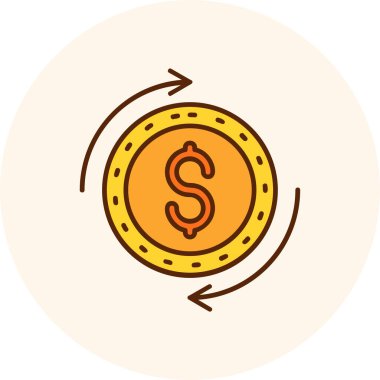 Para için. Web simgesi basit illüstrasyon