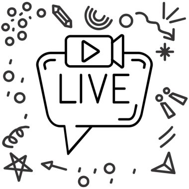 Satır vektöründe canlı yayın simgesi