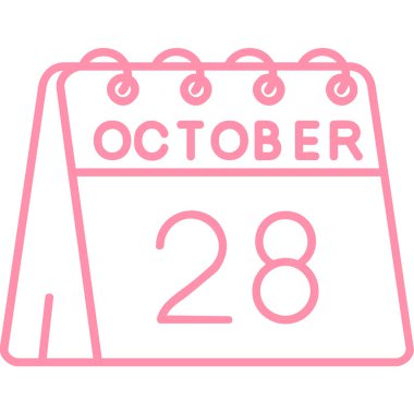 Takvim çizgisi simgesi tasarımı, vektör illüstrasyonu