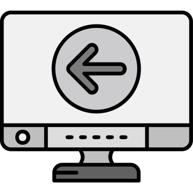 Bilgisayar ekran simgesini ana hat biçiminde izleName