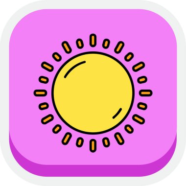 Eşsiz Güneş Vektörü Kabartma Simgesi