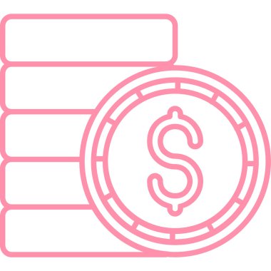 Dolar. Web simgesi vektör illüstrasyonu