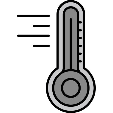 sıcaklık termometre simgesi, vektör illüstrasyonu