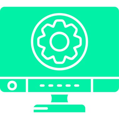 Bilgisayar. Web simgesi basit illüstrasyon