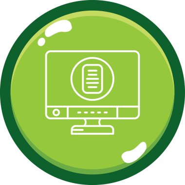 Web simgesi, ekranlı dizüstü bilgisayarın vektör illüstrasyonu