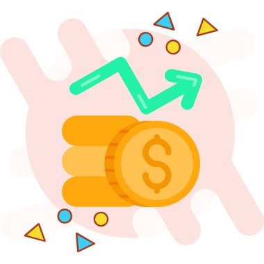 Para ikonu. Web tasarımı için para vektör simgelerinin basit çizimi