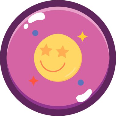 Mutlu ay. Web simgesi basit illüstrasyon