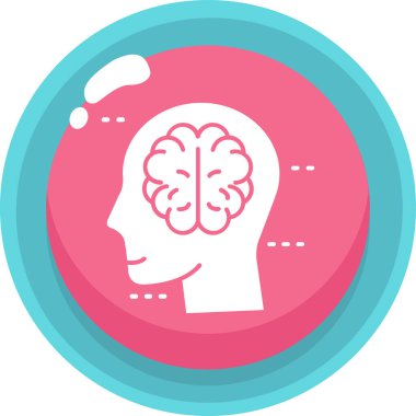 Beyin. Web simgesi basit illüstrasyon