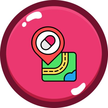 harita konumu pin simgesi ile doldurulmuş dış hat biçimi