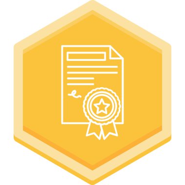 Sertifika. Web simgesi basit illüstrasyon