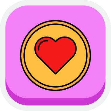 aşk kalp ikonu, vektör illüstrasyonu