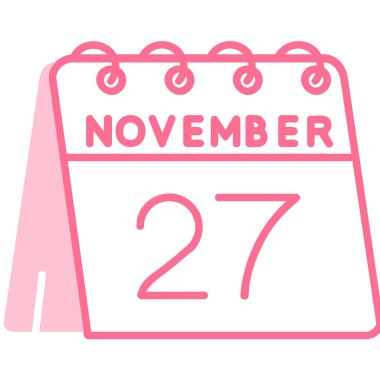 Takvim vektör illüstrasyon tasarımının 7 Kasım tarihli takvimi