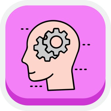 Bir dişli simgesi ile insan beyninin vektör çizimi