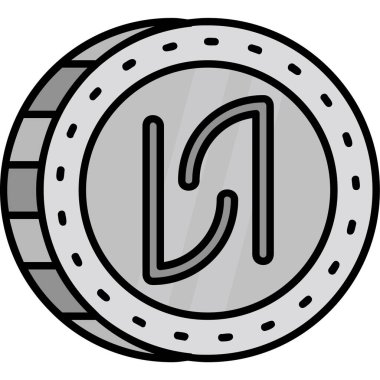 Modern b 'nin vektör illüstrasyonu madeni paranın eksik simgesi