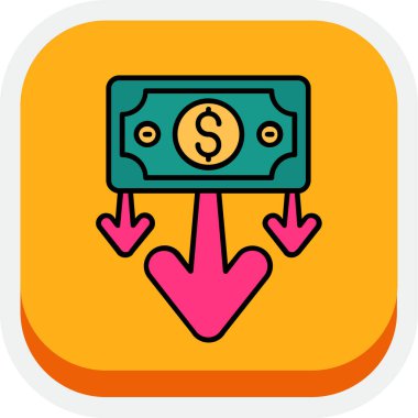 para dolar simgesi, basit vektör illüstrasyonu