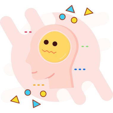 İnsan kafası ikon vektör illüstrasyonuna sahip beyin