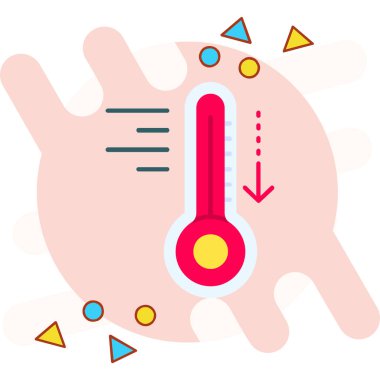 Termometre ve güneş ikonu. termometre simgesi.