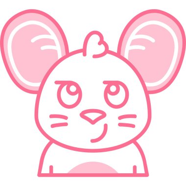 Şirin çizgi roman faresi. Fare başlığının vektör illüstrasyonu