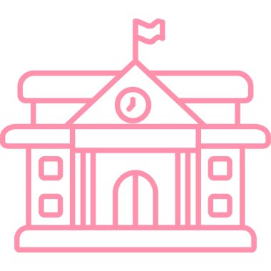 Bina. Web simgesi basit illüstrasyon