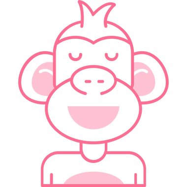 maymun ikon vektör illüstrasyonu