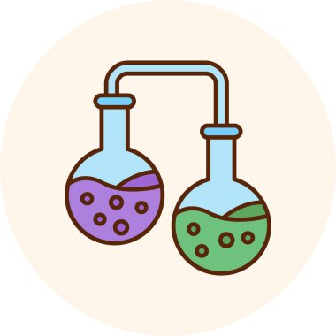 Test tüpü vektör çizim tasarımlı kimyasal matara