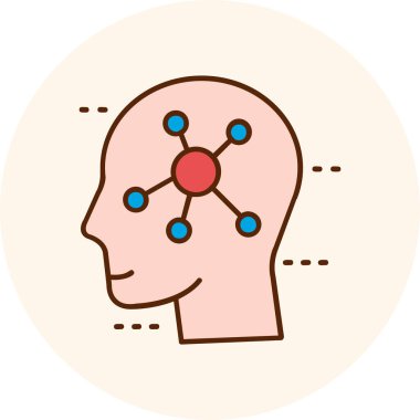 Beyin ikonu vektör illüstrasyon tasarımlı insan kafası